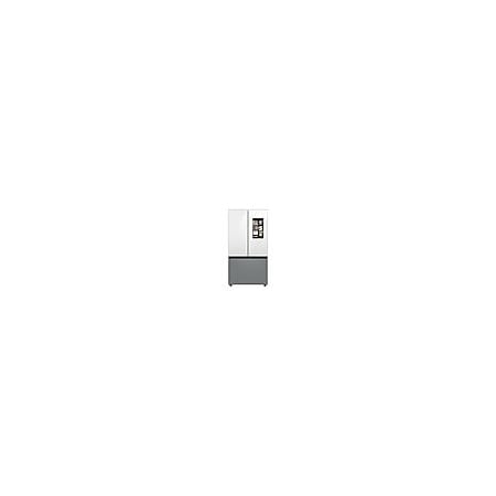Samsung 24 cu. ft. Smart BESPOKE 3-Door Family Hub Refrigerator in White and Matte Grey Glass RF24BB69006MAA